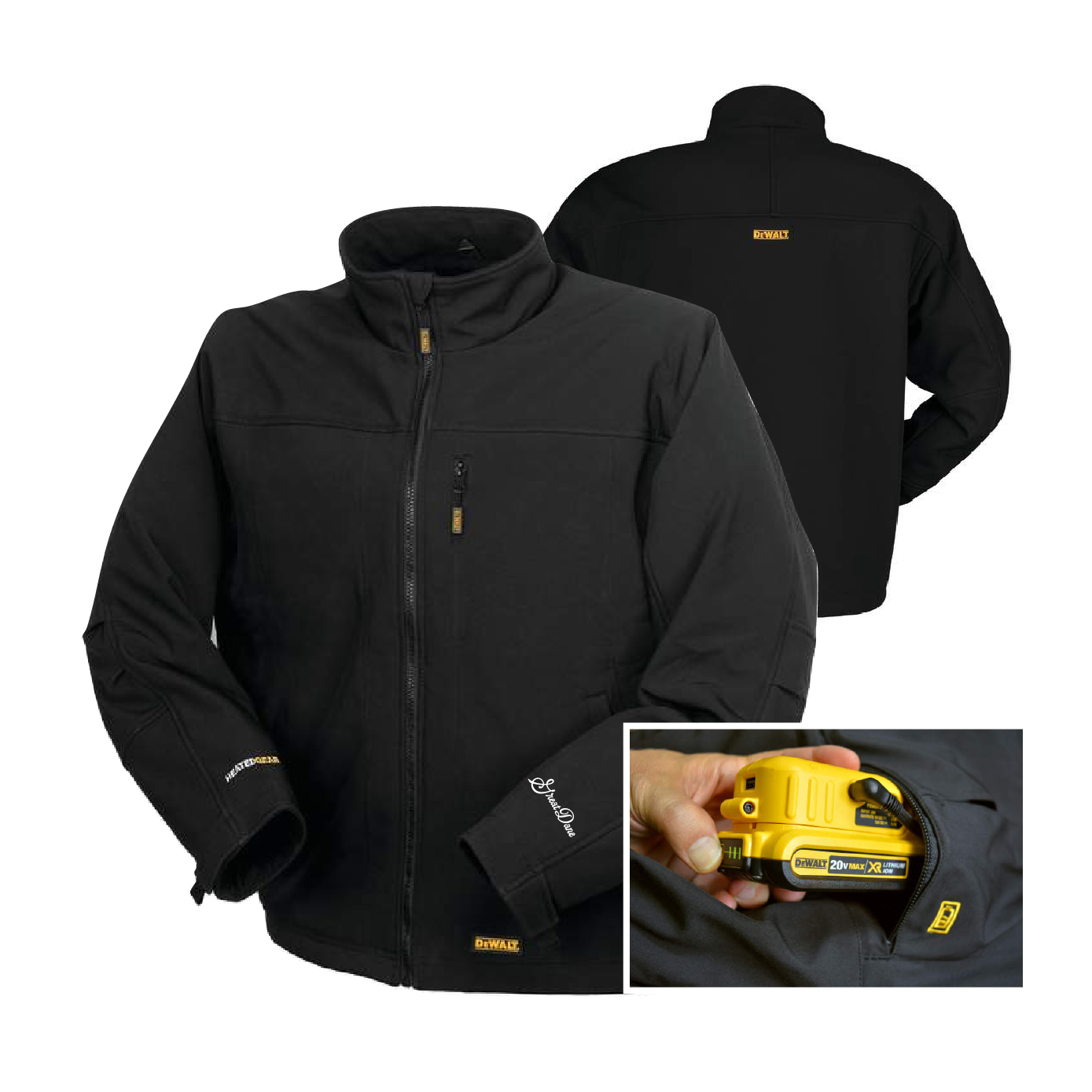 Dewalt Heated Soft Shell Jacket, Kitted Version- Battery Included